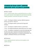 COUNSELOR EXAM SCRIPT VERIFIED&NewLine;QUESTIONS WITH ACCURATE ANSWERS