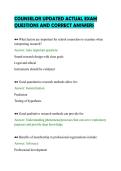 COUNSELOR UPDATED ACTUAL EXAM&NewLine;QUESTIONS AND CORRECT ANSWERS