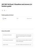 UKY BIO 148 Exam 3 Questions and Answers &lpar;A&plus; Solution guide&rpar;