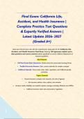 FInal Exam&colon; California Life&comma; Accident&comma; and Health Insurance &vert; Complete Practice Test Questions & Expertly Verified Answers &vert; Latest Update 2026- 2027 &lpar;Graded A&plus;&rpar;&NewLine;