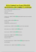 ILEA Criminal Law Exam UPDATED &NewLine;QUESTIONS AND CORRECT ANSWERS