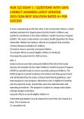NUR 322 EXAM 1 &vert; QUESTIONS WITH 100&percnt; CORRECT ANSWERS LATEST UPDATED 2025&sol;2026 BEST SOLUTION RATED A&plus; FOR SUCCESS