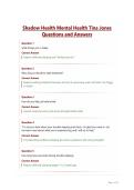 Shadow Health Mental Health Tina Jones Questions and Answers&period;