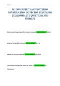 ACI CONCRETE TRANSPORTATION&NewLine;CONSTRUCTION INSPECTOR STANDARDS&NewLine;2026&vert;COMPLETE QUESTIONS AND&NewLine;ANSWERS