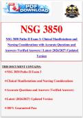 NSG 3850 Patho II Exam 3&colon; Clinical Manifestations and Nursing Considerations with Accurate Questions and Answers &lpar;Verified Answers&rpar; &vert; Latest &lpar;2026&sol;2027&rpar; Updated Version