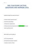 NSG 3160 EXAM 2&vert;ACTUAL&NewLine;QUESTIONS AND ANSWERS 2026
