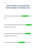 REX-PN PRACTICE QUESTIONS&NewLine;WITH CORRECT ANSWERS 2026&NewLine;