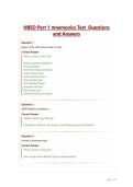 NBEO Part 1 mnemonics Test Questions and Answers