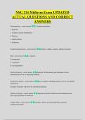 NSG 214 Midterm Exam UPDATED &NewLine;ACTUAL QUESTIONS AND CORRECT &NewLine;ANSWERS
