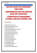 Python Programming Exam Prep &vert; 300&plus; Questions with Verified Answers & Detailed Rationales &vert; Complete Python Course &vert; Updated 2026-2027 &vert; Graded A&plus;