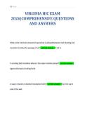 VIRGINIA HIC EXAM&NewLine;2026&vert;COMPREHENSIVE QUESTIONS&NewLine;AND ANSWERS&NewLine;