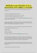 MEDSURG Exam UPDATED ACTUAL &NewLine;QUESTIONS AND CORRECT ANSWERS