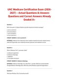 UHC Medicare Certification Exam &lpar;2026-2027&rpar; &ndash; Actual Questions & Answers  Questions and Correct Answers Already Graded A&plus;
