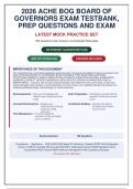 2026 ACHE Board of Governors Exam Testbank & Study Guide