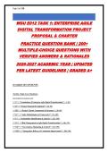 WGU E012 Task 1&colon; Enterprise Agile Digital Transformation Project Proposal & Charter &vert; 210&plus; Questions with Verified Answers & Detailed Rationales &vert; Updated 2026-2027 &vert; Graded A&plus;