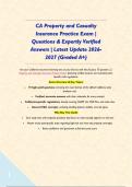 CA Property and Casualty Insurance Practice Exam &vert; Questions & Expertly Verified Answers &vert; Latest Update 2026- 2027 &lpar;Graded A&plus;&rpar;&NewLine;