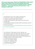 AP Human Geography PRACTICE ASSESSMENT FINAL EXAM &NewLine;2026&vert;&vert; Most Recent Exam Actual Complete Real Exam &NewLine;Questions And Correct Answers &lpar;Verified Answers&rpar; Already &NewLine;Graded A&plus; &vert; Guaranteed Success&excl;&excl; Newest Exam &vert; Just &NewLine;Released&excl;&excl; 2026-2027   