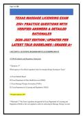 Texas Massage Therapy Licensing Exam Prep &vert; 260&plus; Questions with Verified Answers & Detailed Rationales &vert; TDLR & MBLEx 2026-2027 &vert; LMT Exam Practice