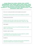 Lamar State Port Arthur NURA 1301 LATEST &NewLine;ASSESSMENT TEST BANK FINAL EXAM 2026&vert;&vert; Most &NewLine;Recent Exam Actual Complete Real Exam Questions &NewLine;And Correct Answers &lpar;Verified Answers&rpar; Already &NewLine;Graded A&plus; &vert; Guaranteed Success&excl;&excl; Newest Exam &vert; Just &NewLine;Released&excl;&excl; 20