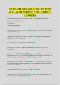 NURS 4431 Pediatrics Exam UPDATED &NewLine;ACTUAL QUESTIONS AND CORRECT &NewLine;ANSWERS