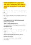 CNA PRACTICE TEST EXAM &lpar;2026&rpar; EXAM QUESTIONS & ANSWERS &vert; LATEST ALREADY GRADED A&plus; UPDATE &vert;2026&excl;&excl; STUDY GUIDE EXAM