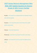 DSST Human Resource Management &lpar;New 2026 2027 Update&rpar; Questions & Answers -Grade A- 100- Correct &lpar;Verified Solutions&rpar;