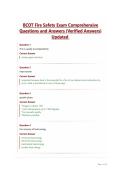 BCOT Fire Safety Exam Comprehensive Questions and Answers &lpar;Verified Answers&rpar; Updated