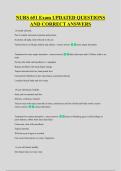 NURS 651 Exam UPDATED QUESTIONS &NewLine;AND CORRECT ANSWERS