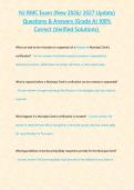 NJ RMC Exam &lpar;New 2026 2027 Update&rpar; Questions & Answers -Grade A- 100- Correct &lpar;Verified Solutions&rpar;