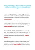 NUR 3000 Exam 1 Latest 2026&sol;2027 Questions &NewLine;and Correct Detailed Answers Already Graded &NewLine;A&plus; 