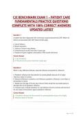 CJE BENCHMARK EXAM 1 &ndash; PATIENT CARE&NewLine;FUNDAMENTALS PRACTICE QUESTIONS&NewLine;COMPLETE WITH 100&percnt; CORRECT ANSWERS&NewLine;UPDATED LATEST