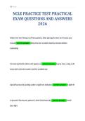 NCLE PRACTICE TEST PRACTICAL&NewLine;EXAM QUESTIONS AND ANSWERS&NewLine;2026