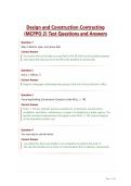 Design and Construction Contracting&NewLine;&lpar;MCPPO 2&rpar; Test Questions and Answers