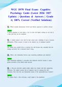 WGU D570 Final Exam&ndash; Cognitive Psychology Guide &lpar;Latest 2026&sol; 2027 Update&rpar; &vert; Questions & Answers &vert; Grade A&vert; 100&percnt; Correct &lpar;Verified Solutions&rpar;&NewLine;&NewLine;