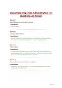 Maine State Inspection Administrative Test&NewLine;Questions and Answer