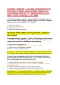 LA SERIES 103 EXAM &ndash; LATEST EXAM QUESTIONS AND &NewLine;ANSWERS &vert; VERIFIED ANSWERS PLUS RATIONALES &vert; &NewLine;GUARANTEED PASS &vert; LATEST EXAM UPDATE &vert; EXAM &NewLine;PREP &vert; STUDY GUIDE &vert; PRACTICE TEST 