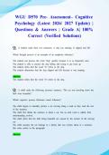 WGU D570 Pre- Assessment&ndash; Cognitive Psychology &lpar;Latest 2026&sol; 2027 Update&rpar; &vert; Questions & Answers &vert; Grade A&vert; 100&percnt; Correct &lpar;Verified Solutions&rpar;