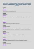 University of South Alabama NU 327 Health Assessment&NewLine;Exam 4 &vert; Questions with 100&percnt; Verified Answers &vert; Latest&NewLine;Update