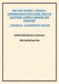 MGT 6201 FINANCE &ndash; GENERAL &vert; COMPREHENSIVE STUDY GUIDE&comma; PRACTICE QUESTIONS&comma; CORRECT ANSWERS AND EXAM PREP