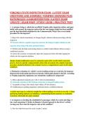 VIRGINIA STATE INSPECTION EXAM &ndash;LATEST EXAM &NewLine;QUESTIONS AND ANSWERS &vert; VERIFIED ANSWERS PLUS &NewLine;RATIONALES &vert; GUARANTEED PASS &vert; LATEST EXAM &NewLine;UPDATE &vert; EXAM PREP &vert; STUDY GUIDE &vert; PRACTICE TEST