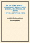 MGT 6201 &ndash; MARKETING WEEK 2 &vert; COMPREHENSIVE STUDY GUIDE&comma; PRACTICE QUESTIONS&comma; CORRECT ANSWERS AND EXAM PREP