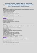 University of South Alabama BMD 252 Obstructive&NewLine;Pulmonary Disorders &lpar;Davis Advantage&rpar; &vert; Questions with&NewLine;100&percnt; Verified Answers &vert; Latest Update
