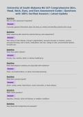 University of South Alabama NU 327 Comprehensive Skin&comma;&NewLine;Head&comma; Neck&comma; Eyes&comma; and Ears Assessment Guide &vert; Questions&NewLine;with 100&percnt; Verified Answers &vert; Latest Update