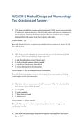 WGU D441 Medical Dosage and Pharmacology Test Questions and Answers