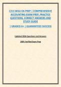 C213 WGU OA PREP &vert; COMPREHENSIVE ACCOUNTING EXAM PREP&comma; PRACTICE QUESTIONS&comma; CORRECT ANSWERS AND STUDY GUIDE