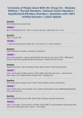 University of Rhode Island NUR 243&colon; Drugs for - Diabetes&NewLine;Mellitus &vert; Thyroid Disorders &vert; Adrenal Cortex Disorders &vert;&NewLine;Hypothalamic&sol;Pituitary Disorders &vert; Questions with 100&percnt;&NewLine;Verified Answers &vert; Latest Update&NewLine;