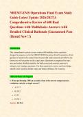 NREMT-EMS Operations Final Exam Study Guide Latest Update 2026&sol;2027&vert;A Comprehensive Review of 600 Real Questions with Multichoice Answers with Detailed Clinical Rationale &vert;Guaranteed Pass &lpar;Brand New &excl;&excl;&rpar;