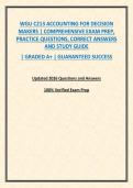 WGU C213 ACCOUNTING FOR DECISION MAKERS &vert; COMPREHENSIVE EXAM PREP&comma; PRACTICE QUESTIONS&comma; CORRECT ANSWERS AND STUDY GUIDE