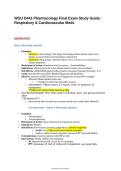 WGU D441 Pharmacology Final Exam Study Guide Respiratory & Cardiovascular Meds