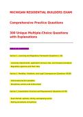 MICHIGAN RESIDENTIAL BUILDERS EXAM&NewLine;&NewLine;Comprehensive Practice Questions&NewLine;&NewLine;300 Unique Multiple-Choice Questions with Explanations